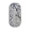 Halı Gri Cool Granit Yıkanabilir Saçaklı Oval Kesme Ince Yolluk Kilim Salon Halısı Modeli