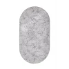 Halı Gri Cool Karo Yıkanabilir Saçaksız Oval Kesme Ince Yolluk Kilim Salon Halısı Modeli