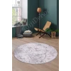 Halı Gri Cool Karo Yıkanabilir Yuvarlak Kesme Ince Yolluk Kilim Salon Halısı Modelleri