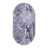Halı Gri Granit Yıkanabilir Saçaksız Oval Kesme Ince Yolluk Kilim Salon Halısı Modelleri