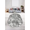 Halı Gri Iskandinav Yıkanabilir Saçaklı Oval Delüxe Yolluk Kilim Salon Halısı Modelleri
