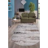 Halı Gri14 Cool Karo Yıkanabilir Oval Kesme Ince Yolluk Kilim Salon Halısı Modelleri