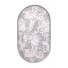 Halı Gri3 Cool Karo Yıkanabilir Saçaklı Oval Kesme Ince Yolluk Kilim Salon Halısı Modeli