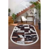 Halı Kahverengi Dr01 Saçaklı Oval Kaymaz Kesme Ince Yolluk Kilim Salon Halısı Modelleri