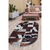 Halı Kahverengi Dr01 Yıkanabilir Oval Kesme Ince Yolluk Kilim Salon Halısı Modelleri