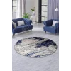 Halı Lacivert Cool Yıkanabilir Yuvarlak Delüxe Kesme Yolluk Kilim Salon Halısı Modelleri