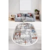 Halı Multi Cool Ky7005 Saçaklı Oval Kaymaz Kesme Ince Yolluk Kilim Salon Halısı Modelleri