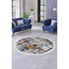 Halı Multi Cool Ky7005 Saçaklı Yuvarlak Kesme Ince Yolluk Kilim Salon Halısı Modelleri