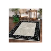 Halı Siyah Cool K0560 Yıkanabilir Saçaklı Kesme Ince Yolluk Kilim Salon Halısı Modelleri