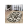 Halı Siyah Cool K1310 Yıkanabilir Oval Kesme Ince Yolluk Kilim Salon Halısı Modelleri