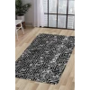 Halı Siyah Cool K1320 Yıkanabilir Saçaksız Kesme Ince Yolluk Kilim Salon Halısı Modelleri