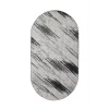 Halı Siyah Cool Karo Yıkanabilir Oval Kesme Ince Yolluk Kilim Salon Halısı Modelleri