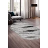 Halı Siyah Cool Karo Yıkanabilir Oval Saçaklı Kesme Ince Yolluk Kilim Salon Halısı Modeli