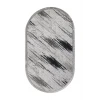 Halı Siyah Cool Karo Yıkanabilir Oval Saçaklı Kesme Ince Yolluk Kilim Salon Halısı Modeli