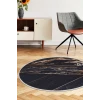 Halı Siyah Gold Cool Yıkanabilir Yuvarlak Kesme Ince Yolluk Kilim Salon Halısı Modelleri