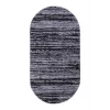 Halı Siyah Gri Cool Ym4700 Yıkanabilir Oval Kesme Ince Yolluk Kilim Salon Halısı Modeli