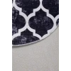 Halı Siyah Maça Yıkanabilir Saçaksız Oval Kesme Ince Yolluk Kilim Salon Halısı Modelleri