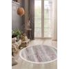Halı Vizon Cool Ky7055 Saçaklı Yuvarlak Kesme Ince Yolluk Kilim Salon Halısı Modelleri