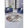 Ky7005 Multi Saçaksız Dijital Yuvarlak Halı Kaymaz Yıkanabilir Mutfak Antre Salon Halısı