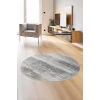 Ky7056 Gri Saçaksız Dijital Yuvarlak Halı Kaymaz Yıkanabilir Mutfak Antre Salon Halısı
