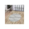 Ky7056 Gri Saçaksız Dijital Yuvarlak Halı Kaymaz Yıkanabilir Mutfak Antre Salon Halısı