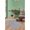 Peluş Halı Açık Gri Cool Yıkanabilir Şekilli Post Yolluk Kilim Salon Halısı Modelleri