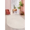Peluş Halı Krem Cool Yıkanabilir Oval Post Kesme Yolluk Kilim Salon Halısı Modelleri