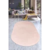 Peluş Halı Pembe Cool Yıkanabilir Oval Post Kesme Yolluk Kilim Salon Halısı Modelleri