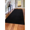 Peluş Halı Siyah Cool Düz Desenli Yıkanabilir Post Yolluk Kilim Salon Halısı Modelleri