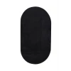 Peluş Halı Siyah Cool Yıkanabilir Oval Post Kesme Yolluk Kilim Salon Halısı Modelleri