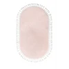 Pembe Oval Post Halı Saçaklı Peluş Yumuşacık Antibakteriyel Çocuk Mutfak Salon Halısı