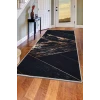 Siyah Gold Saçaksız Dijital Halı Kaymaz Yıkanabilir Yolluk