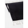 Siyah Post Dokuma Halı Saçaklı Peluş Yumuşacık Kaymaz Antibakteriyel