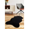 Siyah Şekilli Post Dokuma Halı Peluş Yumuşacık Kaymaz Antibakteriyel