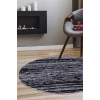 Ym4700 Gri Siyah Saçaksız Dijital Baskılı Yuvarlak Yıkanabilir Dekoratif Halı