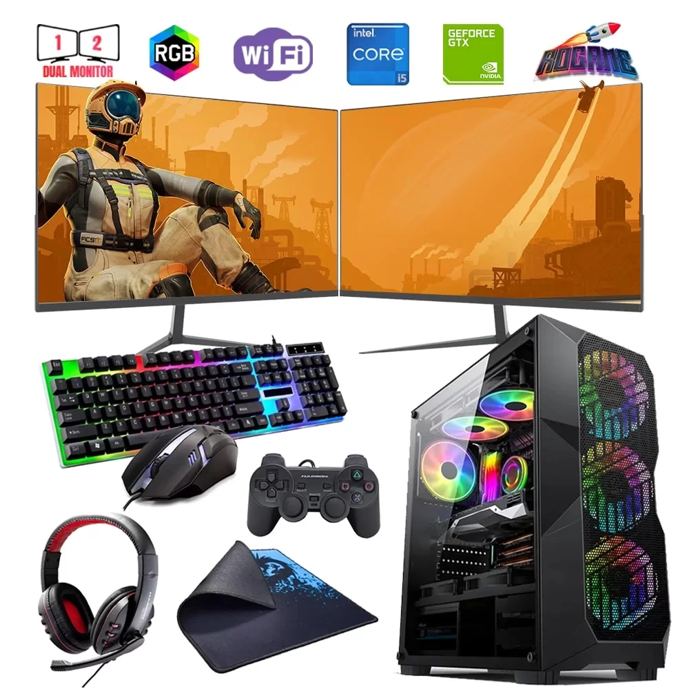 i5 12400F 32GB DDR4 1TB M2 4GB GTX1650 Çift 24 Monitörlü Oyun Bilgisayarı (Gaming SET)