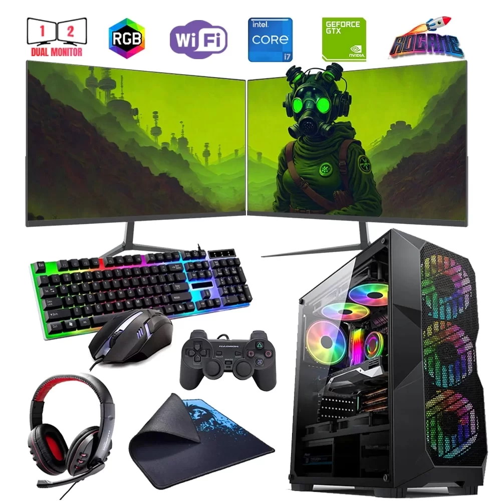 İ7 12700F 16GB DDR4 512GB m2 4GB GTX1650 Çift 24 Monitörlü (Gaming SET)