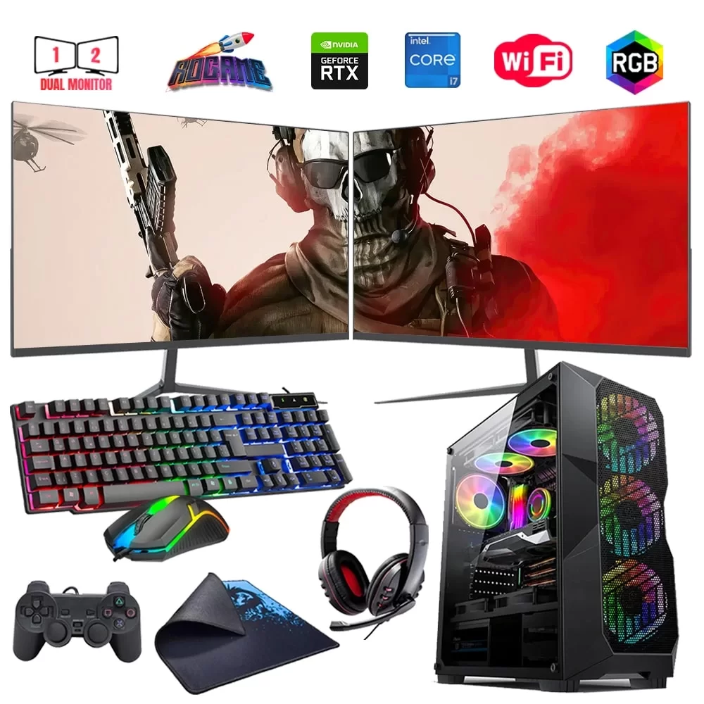 i7 13700F 16GB DDR4 512GB m2 6GB RTX3050 Çift 24 Monitörlü (Gaming SET)