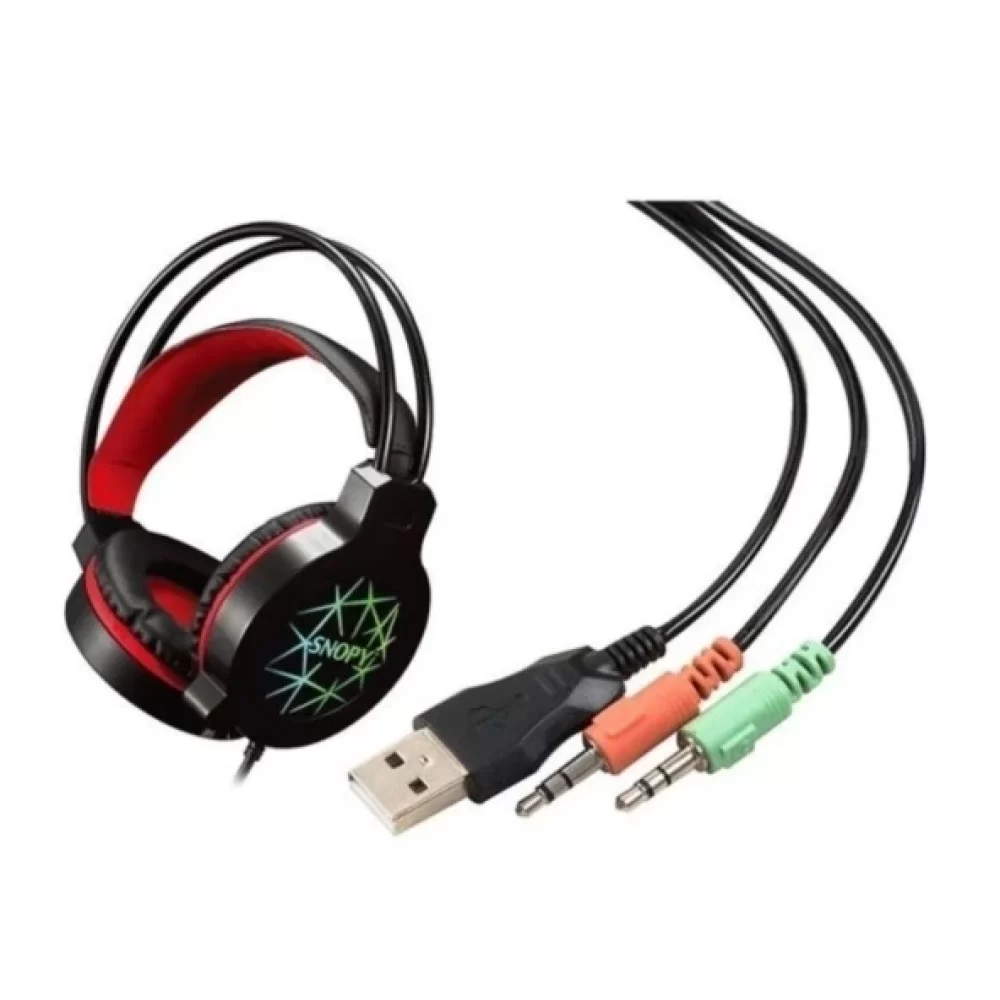 SNOPY SN-GX7 USB+J Ledli Mikrofonlu Oyuncu Kulaklığı