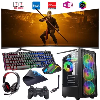 i5 14400F 16GB DDR4 1TB m2 8GB RX580 Çift 24 Monitörlü Oyun Bilgisayarı (Gaming SET)