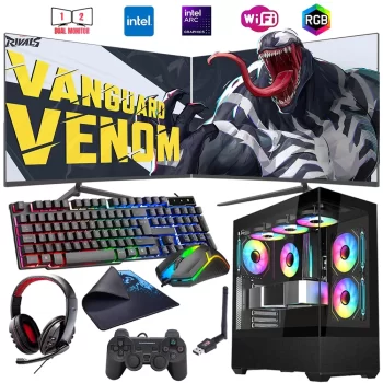 İ7 12700F 16GB DDR4 1TB m2 12GB ARC B580 Çift 24 Monitörlü Oyun Bilgisayarı (Gaming SET)
