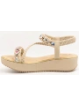 GUJA 121-3 Bej Kadın Taşlı Sandalet