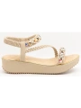 GUJA 121-3 Bej Kadın Taşlı Sandalet