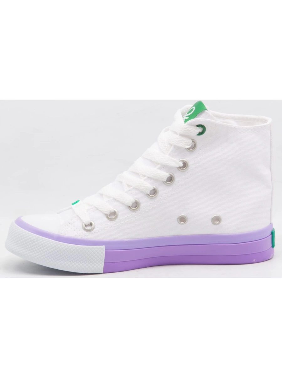 BENETTON 30189 Beyaz Lila Kadın Spor Ayakkabı