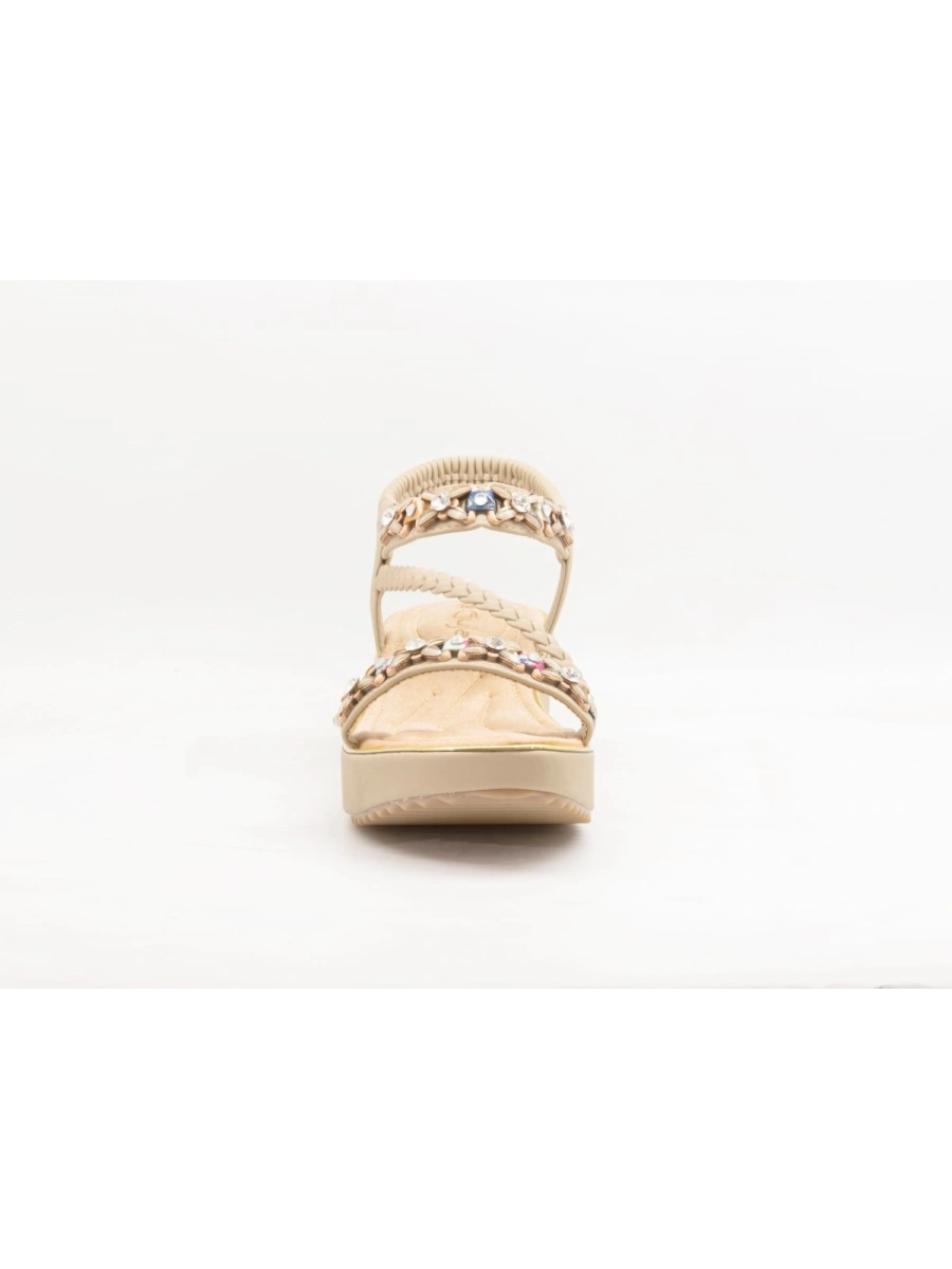 GUJA 121-3 Bej Kadın Taşlı Sandalet