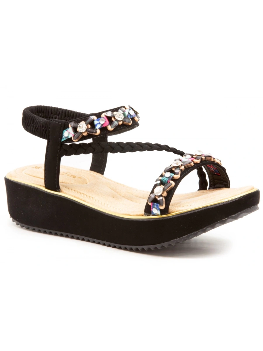 GUJA 121-3 Siyah Kadın Taşlı Sandalet