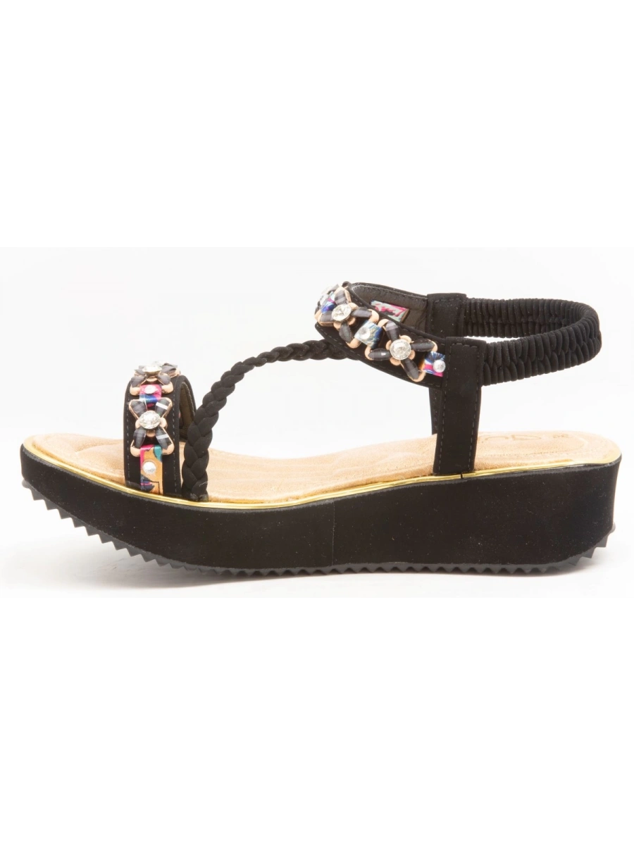 GUJA 121-3 Siyah Kadın Taşlı Sandalet