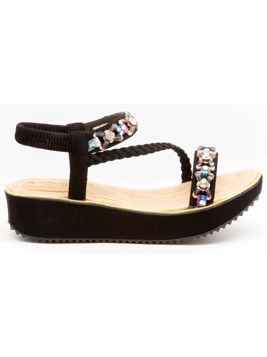 GUJA 121-3 Siyah Kadın Taşlı Sandalet