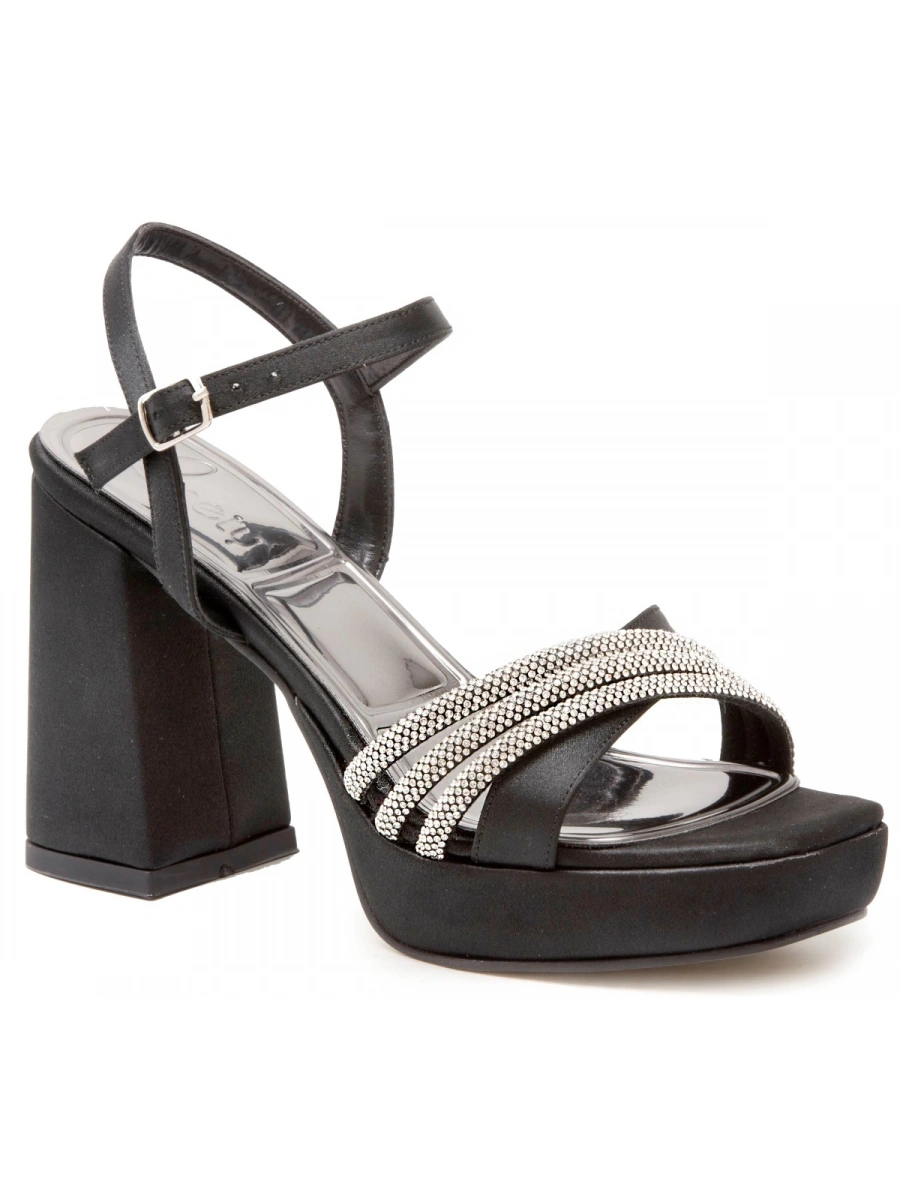 LİDER BTY 130-1018 Siyah Saten Kadın Topuklu Ayakkabı