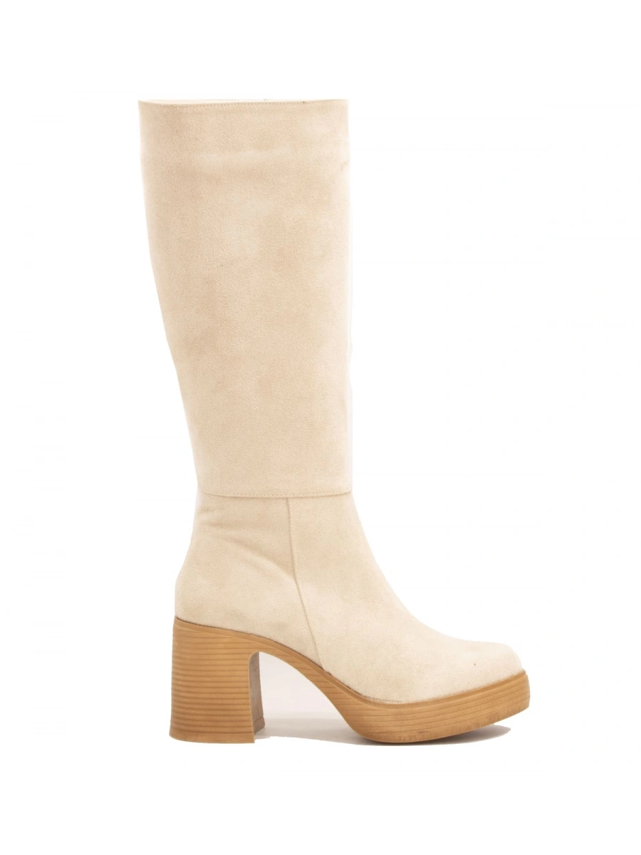 LİDER BTY 178-027 Bej Süet Kadın Ayakkabı